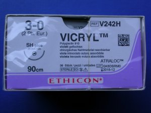 Vicryl 3-0 V242H - opakowanie 36 wchłanialnych szwów